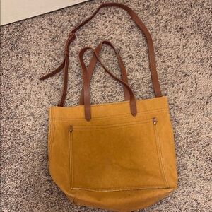 Madewell Mustard and Brown Tote Bag